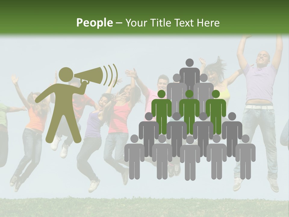 A Group Of People Jumping In The Air PowerPoint Template