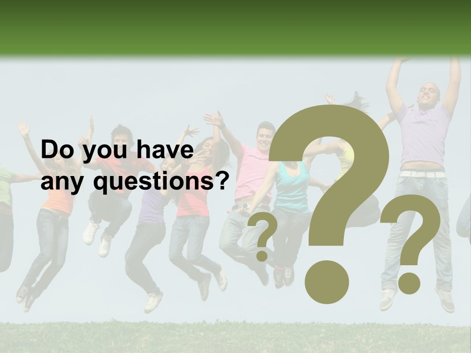 A Group Of People Jumping In The Air PowerPoint Template