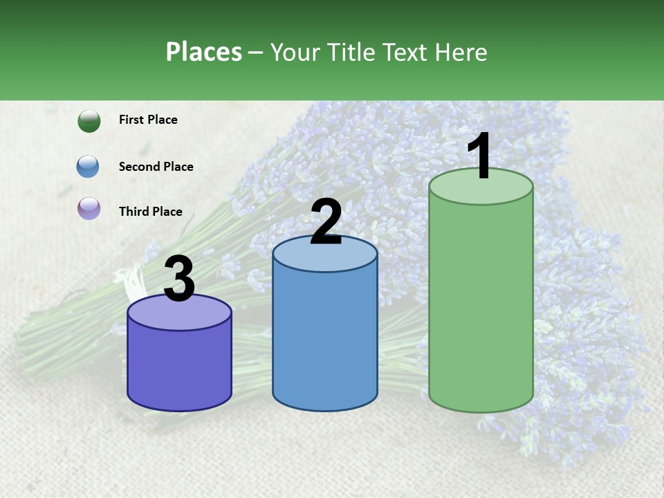 A Bunch Of Lavender Flowers Sitting On Top Of A Table PowerPoint Template