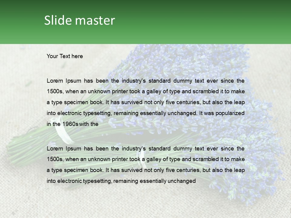 A Bunch Of Lavender Flowers Sitting On Top Of A Table PowerPoint Template