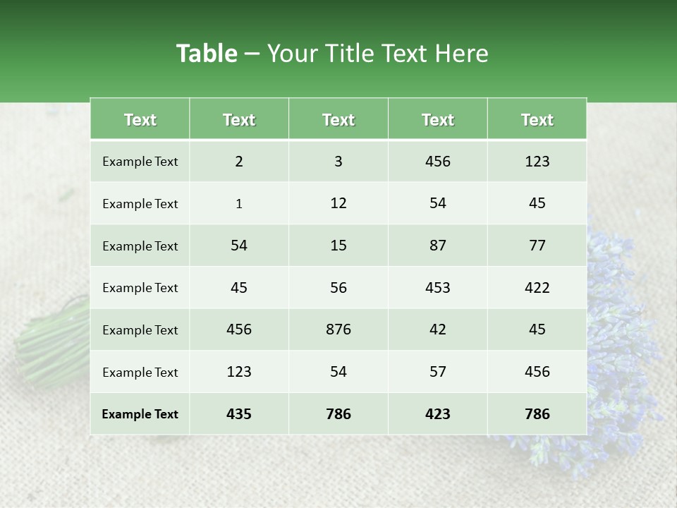 A Bunch Of Lavender Flowers Sitting On Top Of A Table PowerPoint Template