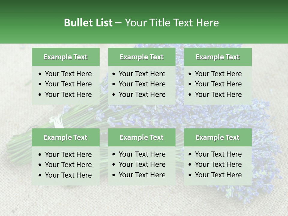 A Bunch Of Lavender Flowers Sitting On Top Of A Table PowerPoint Template