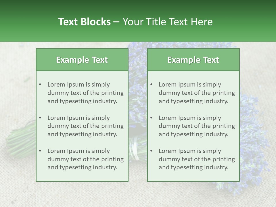 A Bunch Of Lavender Flowers Sitting On Top Of A Table PowerPoint Template