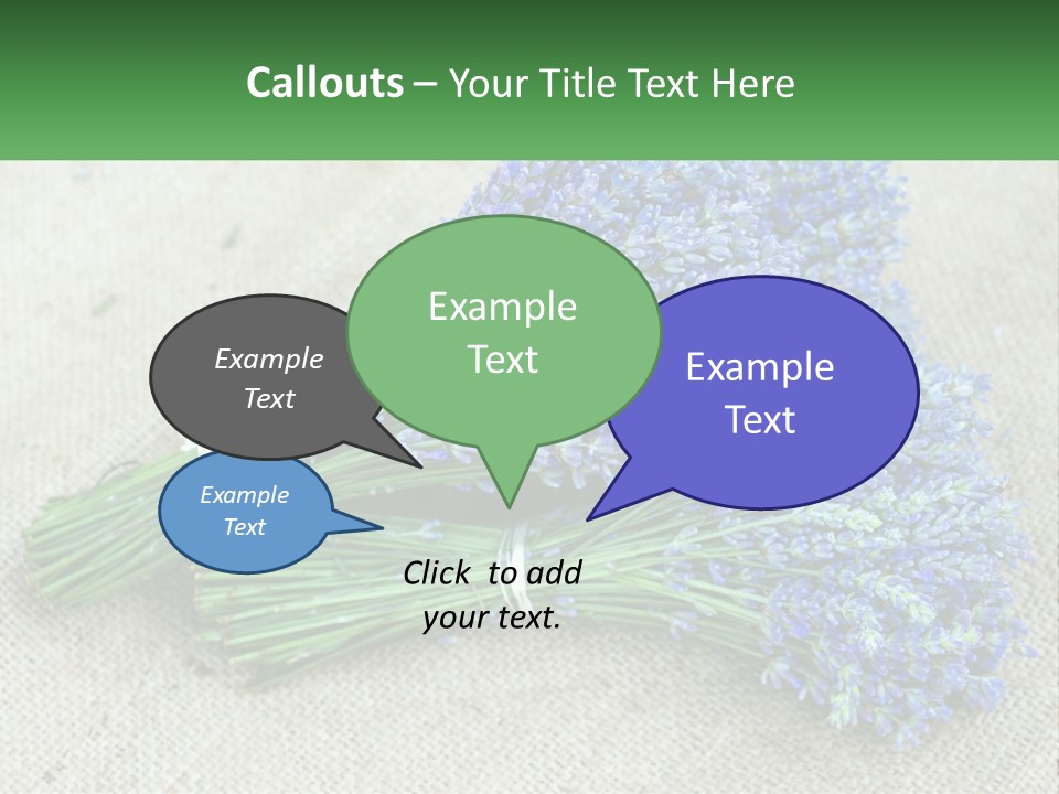 A Bunch Of Lavender Flowers Sitting On Top Of A Table PowerPoint Template