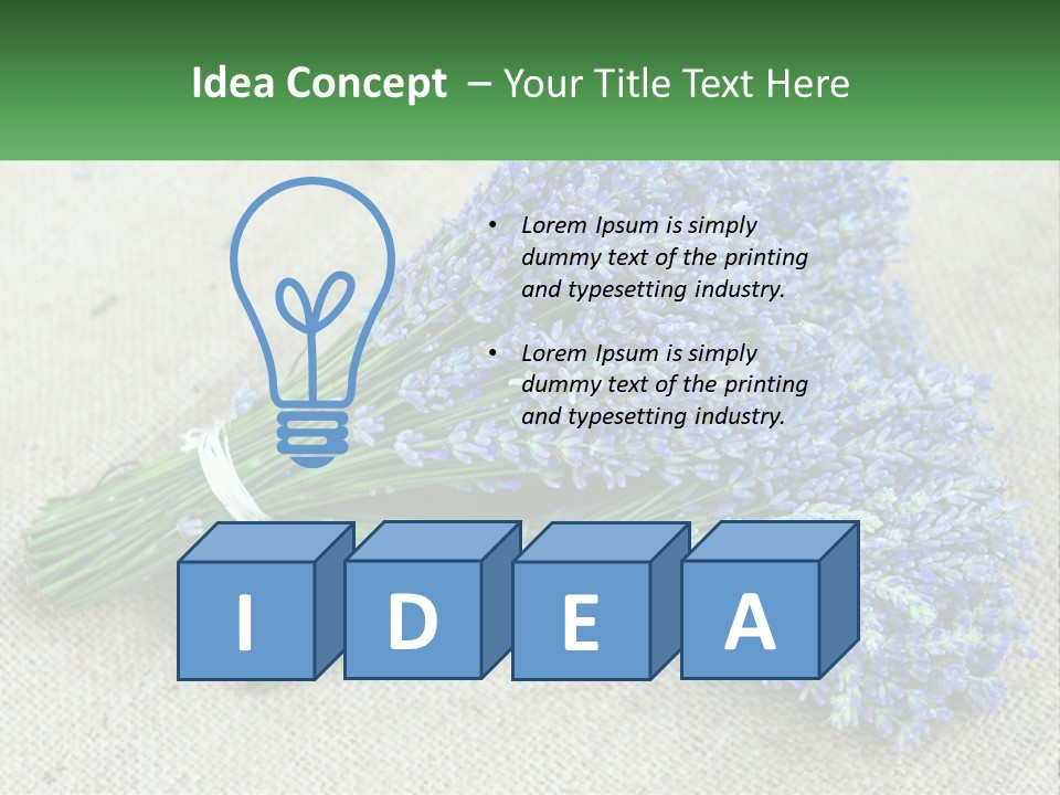 A Bunch Of Lavender Flowers Sitting On Top Of A Table PowerPoint Template