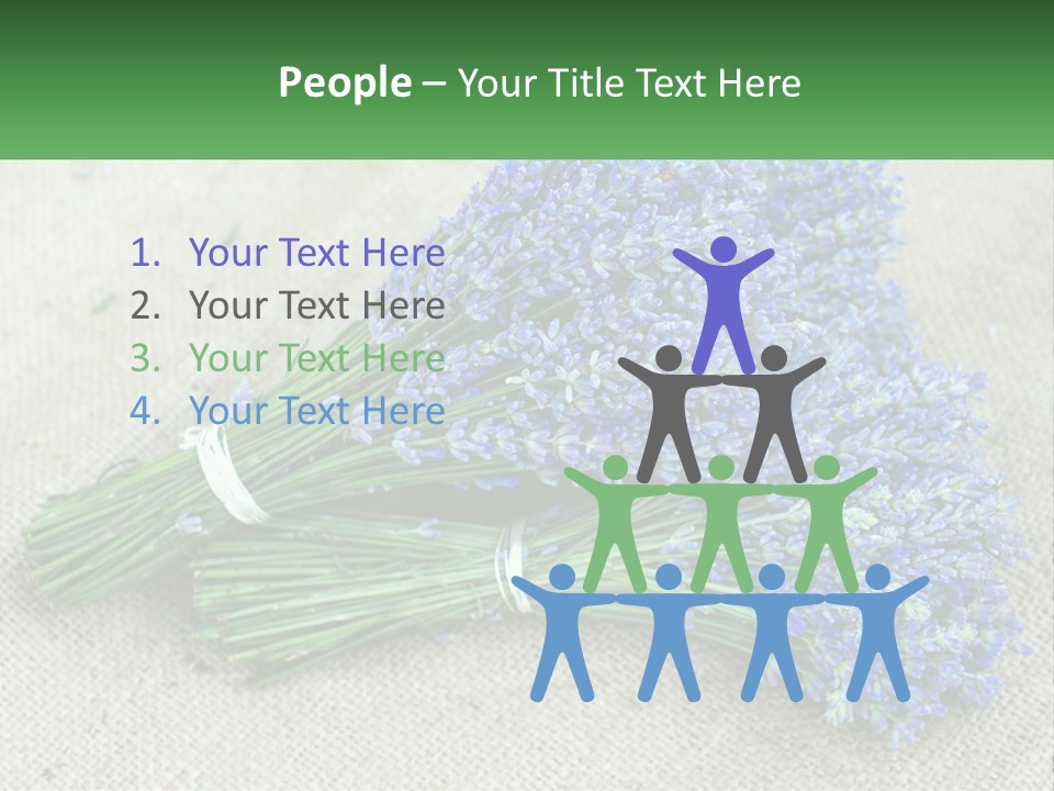 A Bunch Of Lavender Flowers Sitting On Top Of A Table PowerPoint Template