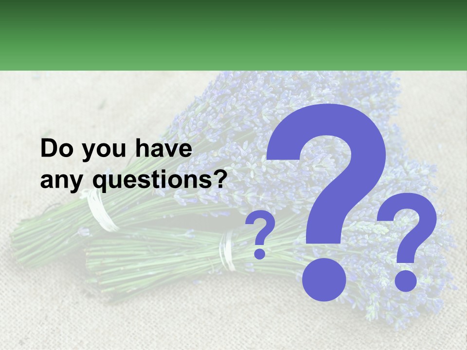 A Bunch Of Lavender Flowers Sitting On Top Of A Table PowerPoint Template