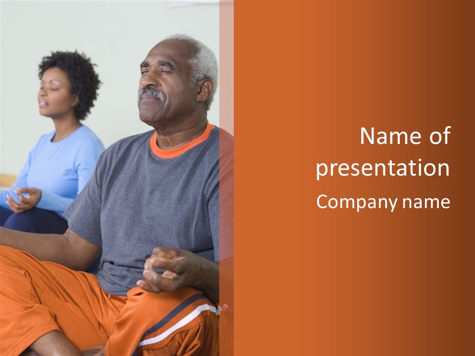 A Couple Of People Sitting On A Couch PowerPoint Template