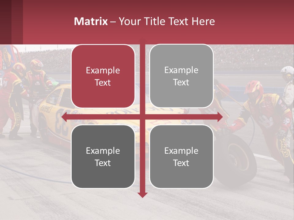 A Group Of People Standing Around A Race Car PowerPoint Template
