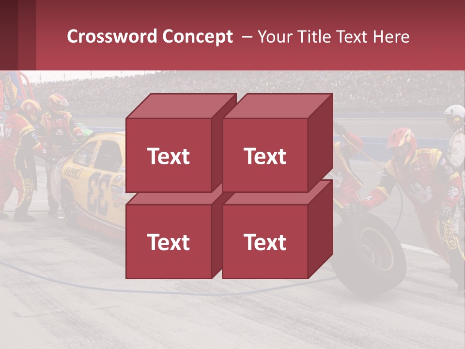 A Group Of People Standing Around A Race Car PowerPoint Template