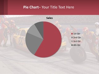 A Group Of People Standing Around A Race Car PowerPoint Template