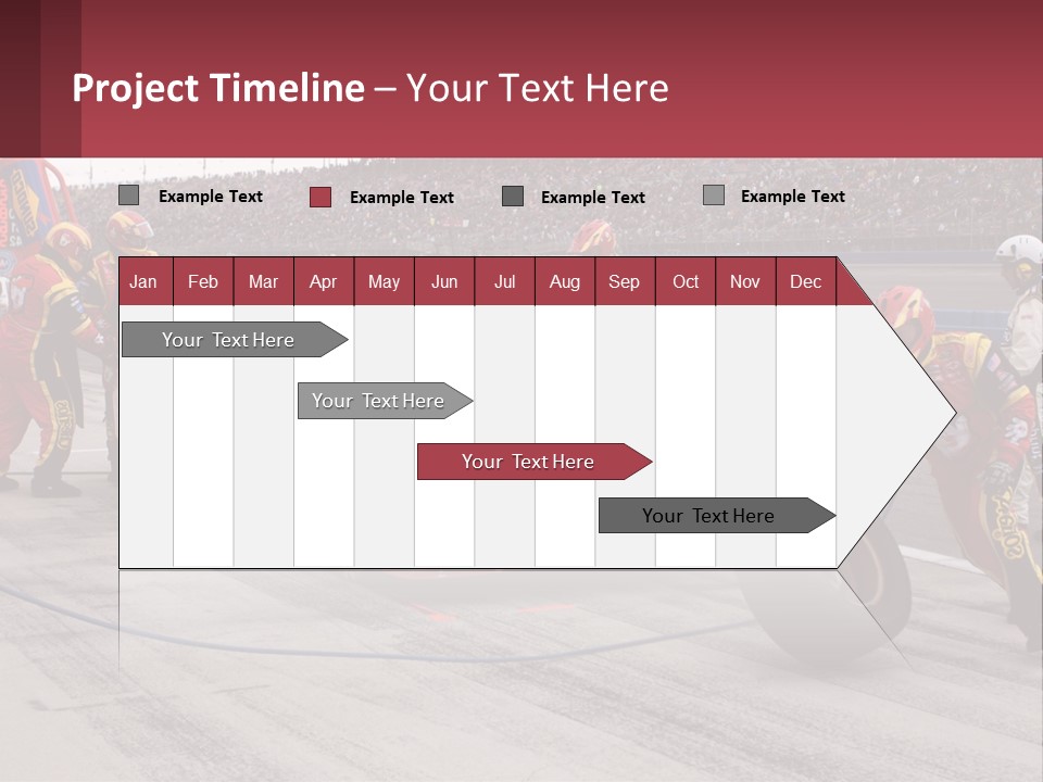 A Group Of People Standing Around A Race Car PowerPoint Template