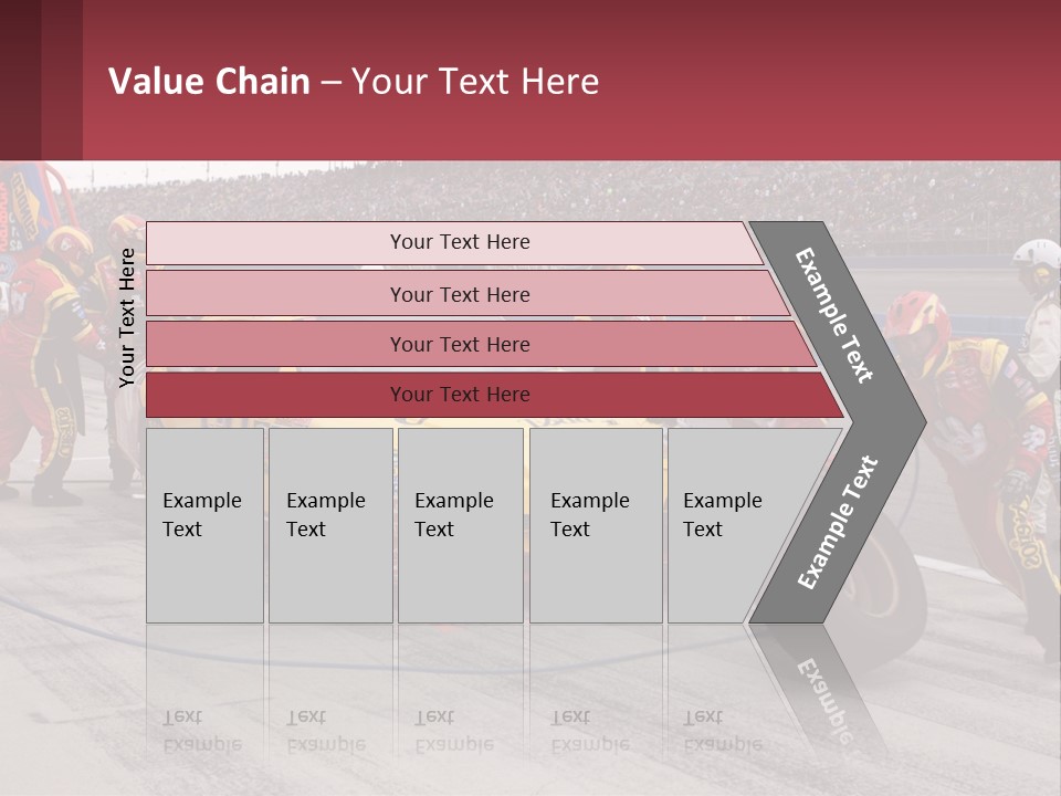 A Group Of People Standing Around A Race Car PowerPoint Template