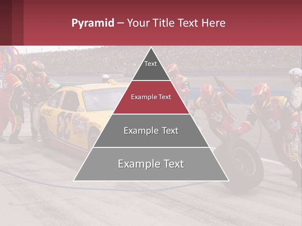 A Group Of People Standing Around A Race Car PowerPoint Template