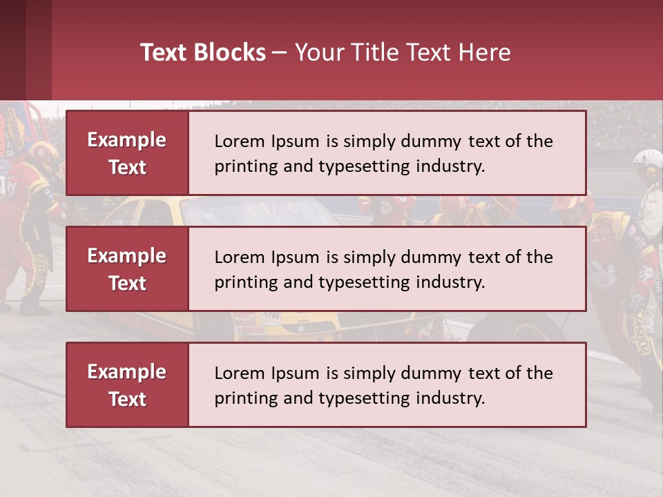 A Group Of People Standing Around A Race Car PowerPoint Template