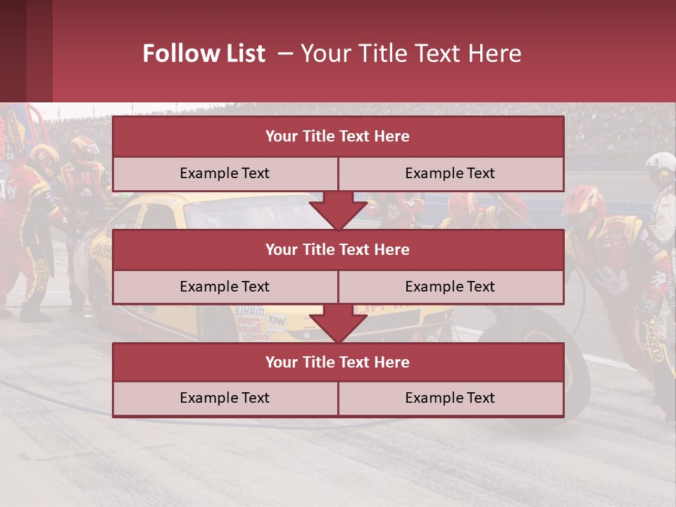A Group Of People Standing Around A Race Car PowerPoint Template