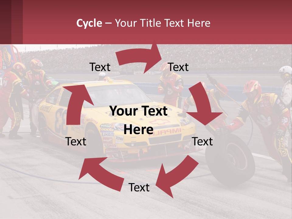 A Group Of People Standing Around A Race Car PowerPoint Template