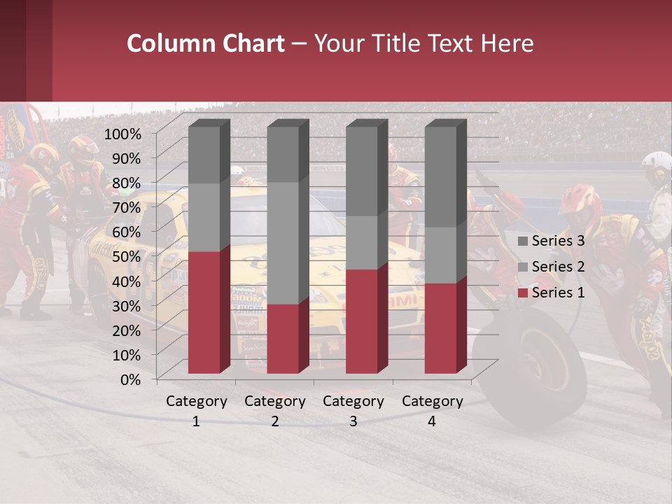 A Group Of People Standing Around A Race Car PowerPoint Template