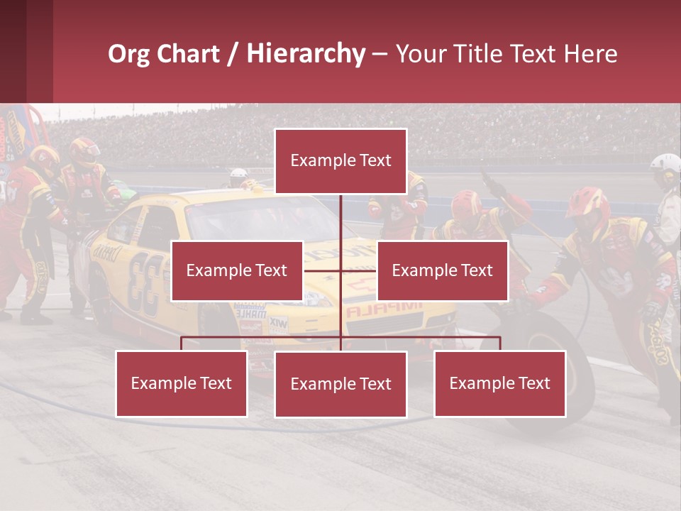 A Group Of People Standing Around A Race Car PowerPoint Template