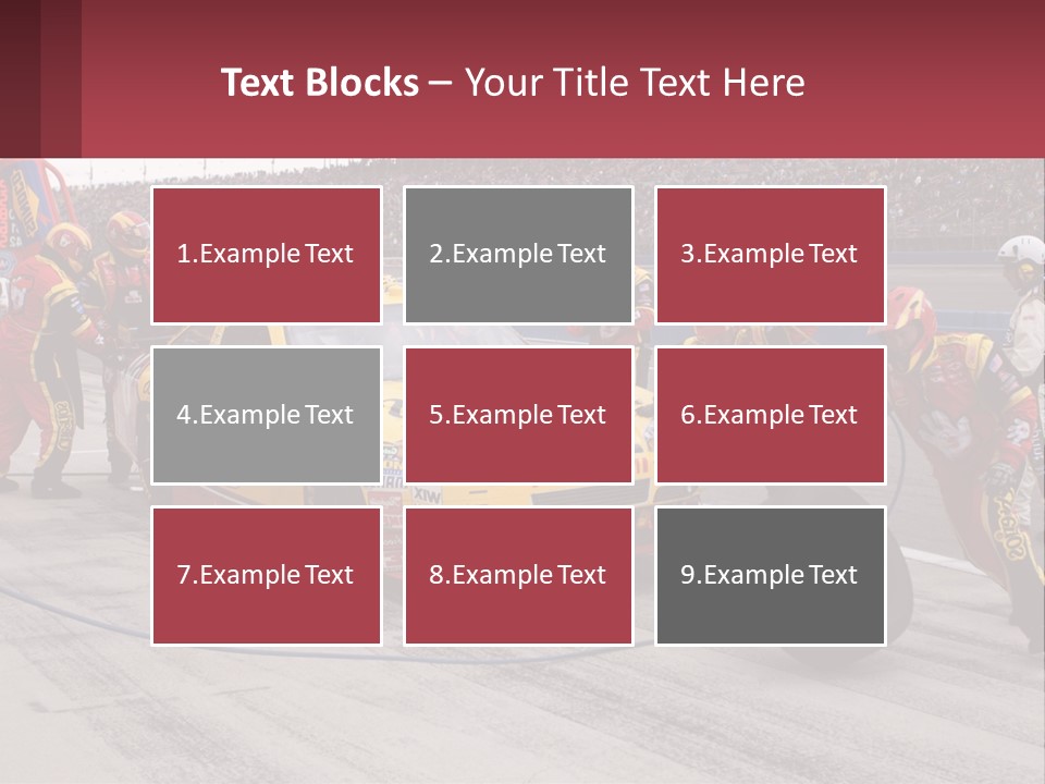 A Group Of People Standing Around A Race Car PowerPoint Template