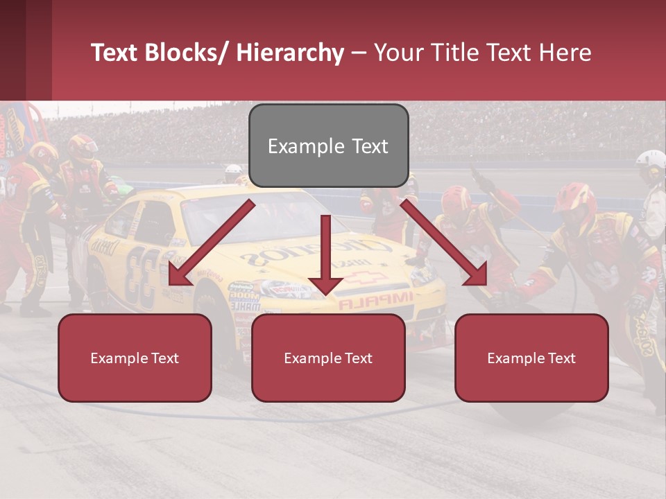 A Group Of People Standing Around A Race Car PowerPoint Template