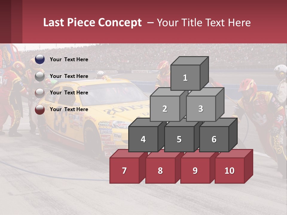 A Group Of People Standing Around A Race Car PowerPoint Template