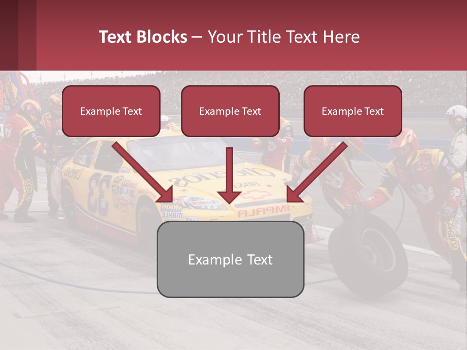 A Group Of People Standing Around A Race Car PowerPoint Template