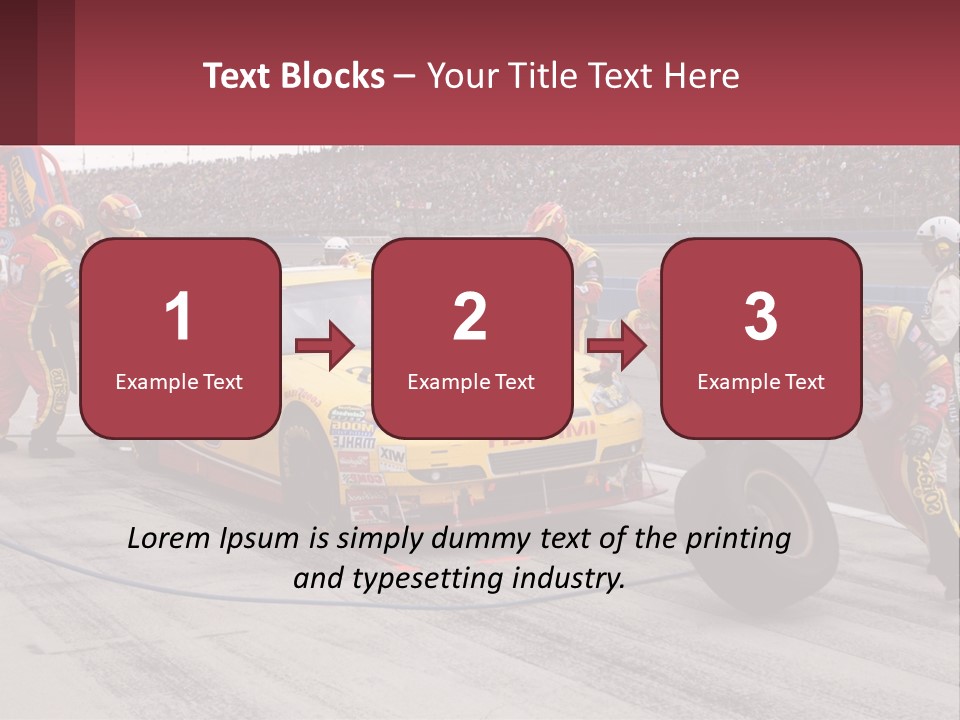 A Group Of People Standing Around A Race Car PowerPoint Template