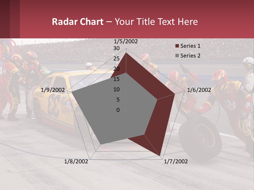 A Group Of People Standing Around A Race Car PowerPoint Template