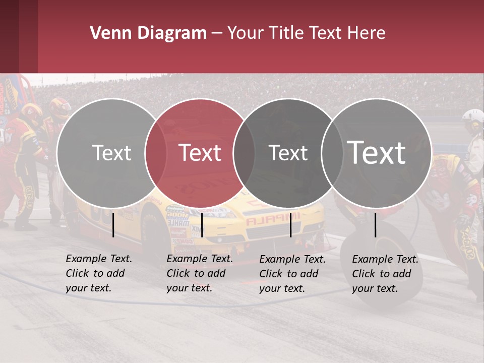 A Group Of People Standing Around A Race Car PowerPoint Template