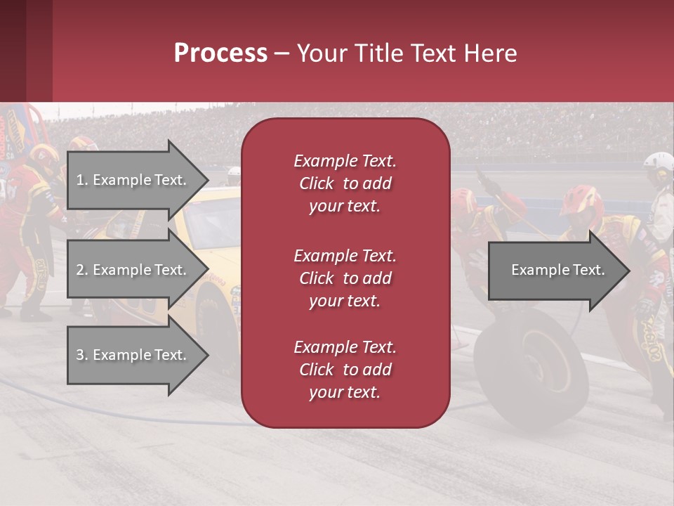 A Group Of People Standing Around A Race Car PowerPoint Template