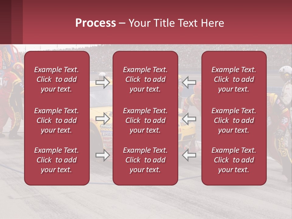 A Group Of People Standing Around A Race Car PowerPoint Template