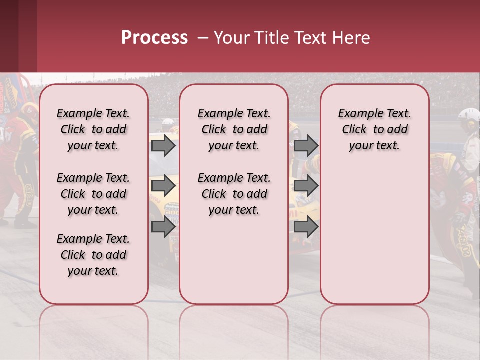 A Group Of People Standing Around A Race Car PowerPoint Template