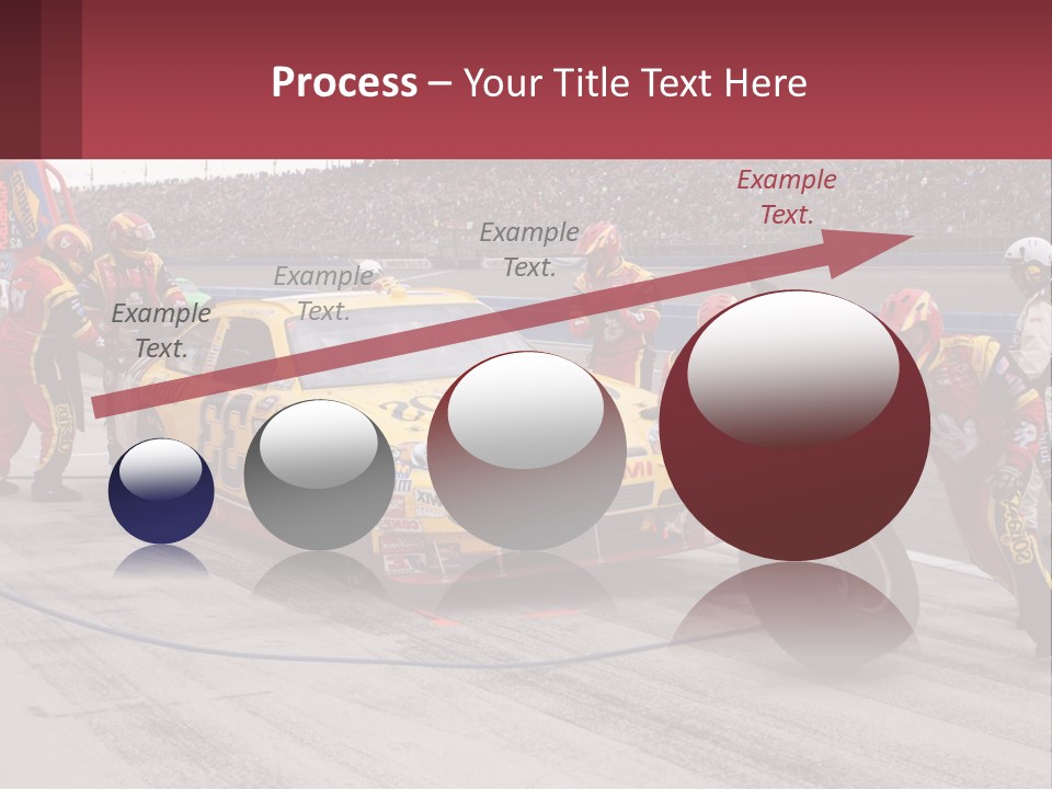A Group Of People Standing Around A Race Car PowerPoint Template