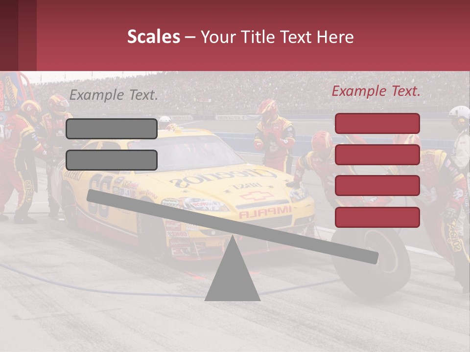A Group Of People Standing Around A Race Car PowerPoint Template