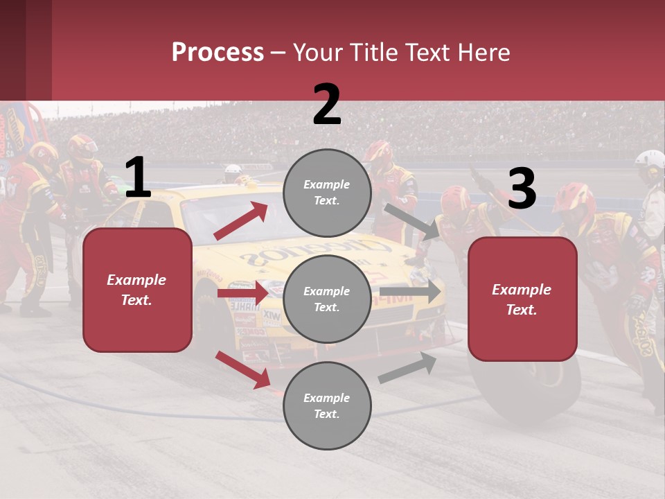 A Group Of People Standing Around A Race Car PowerPoint Template