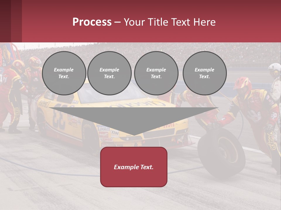 A Group Of People Standing Around A Race Car PowerPoint Template