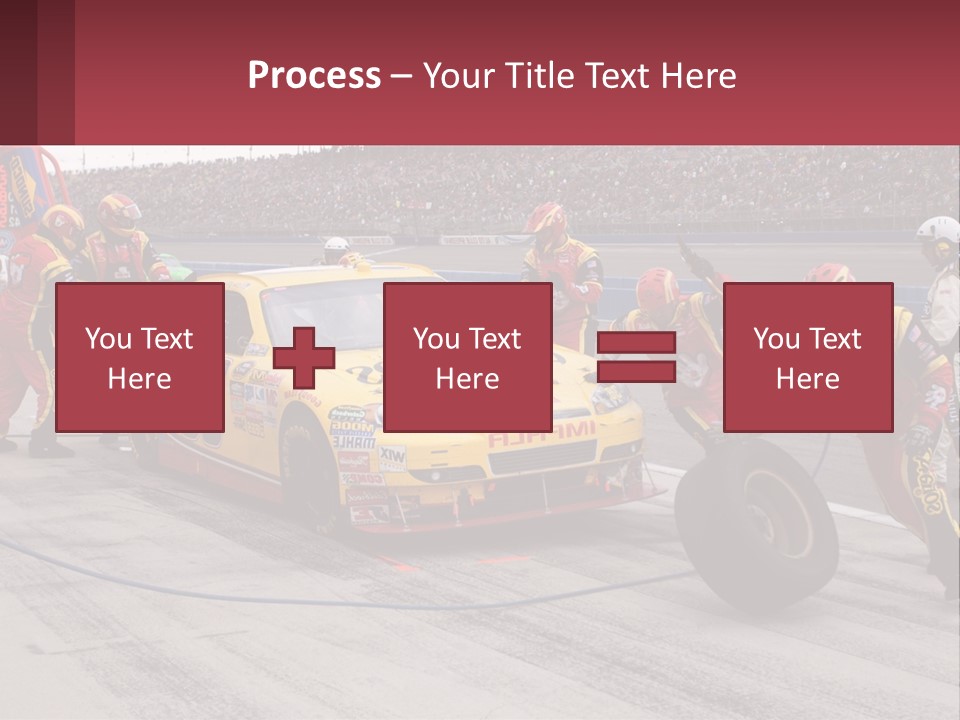 A Group Of People Standing Around A Race Car PowerPoint Template
