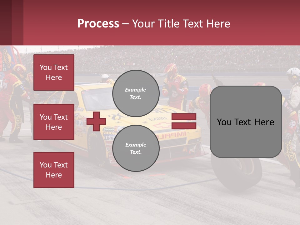 A Group Of People Standing Around A Race Car PowerPoint Template