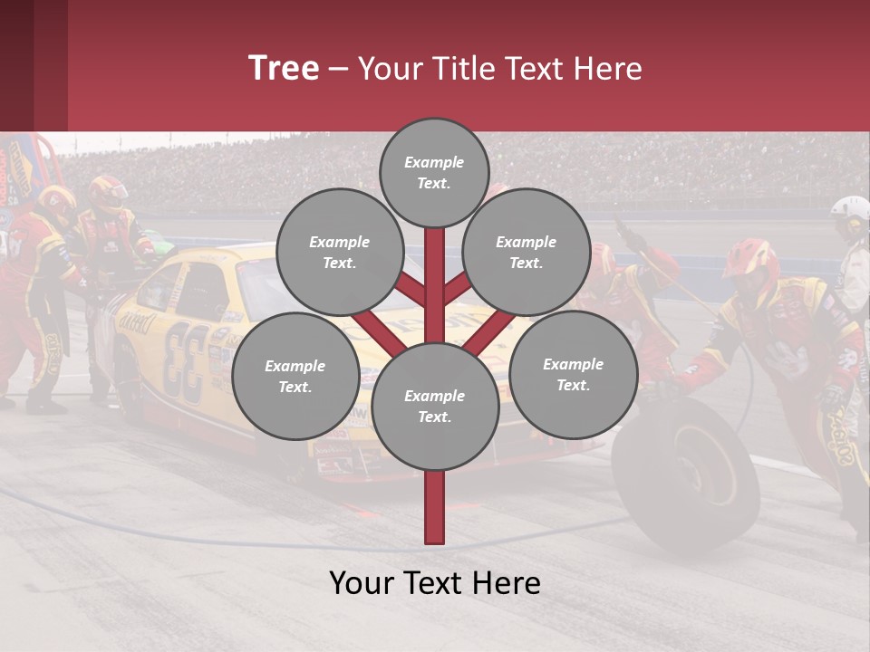 A Group Of People Standing Around A Race Car PowerPoint Template