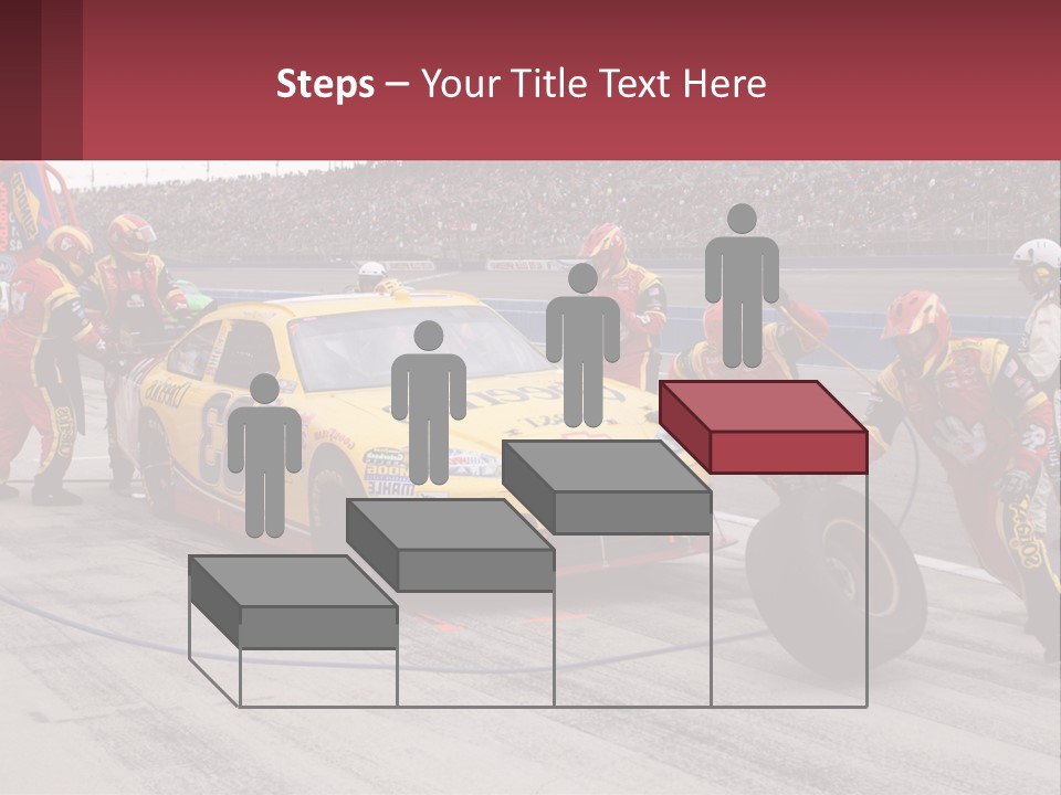 A Group Of People Standing Around A Race Car PowerPoint Template