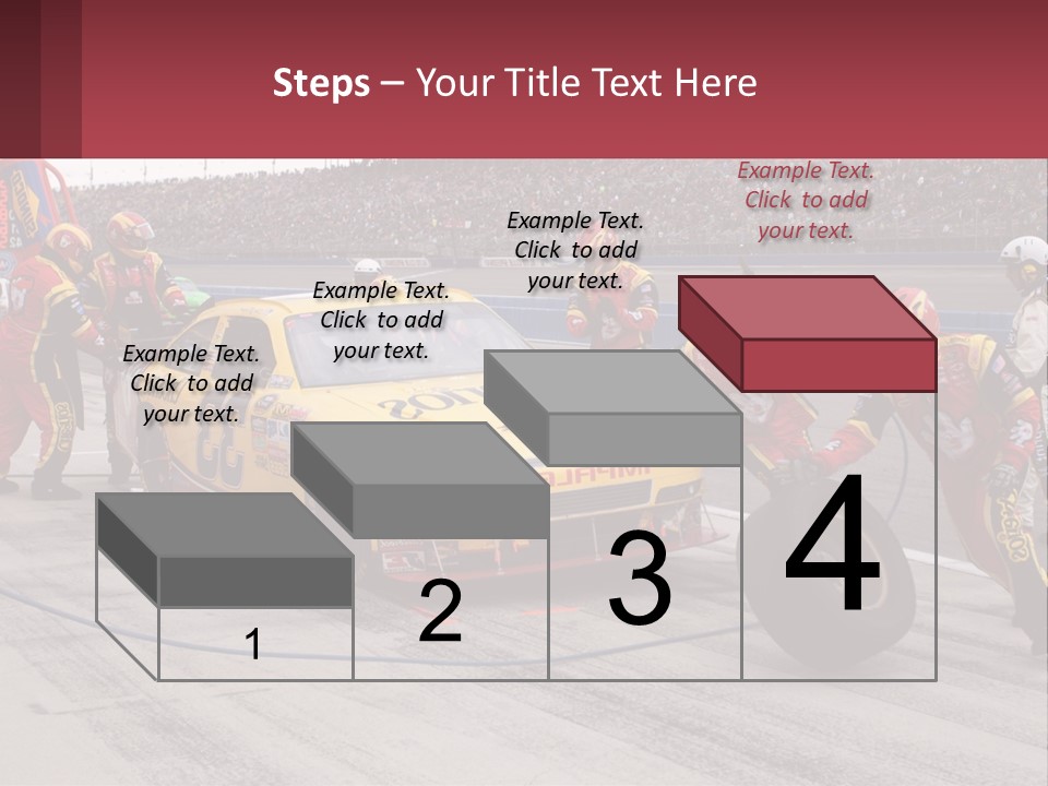 A Group Of People Standing Around A Race Car PowerPoint Template