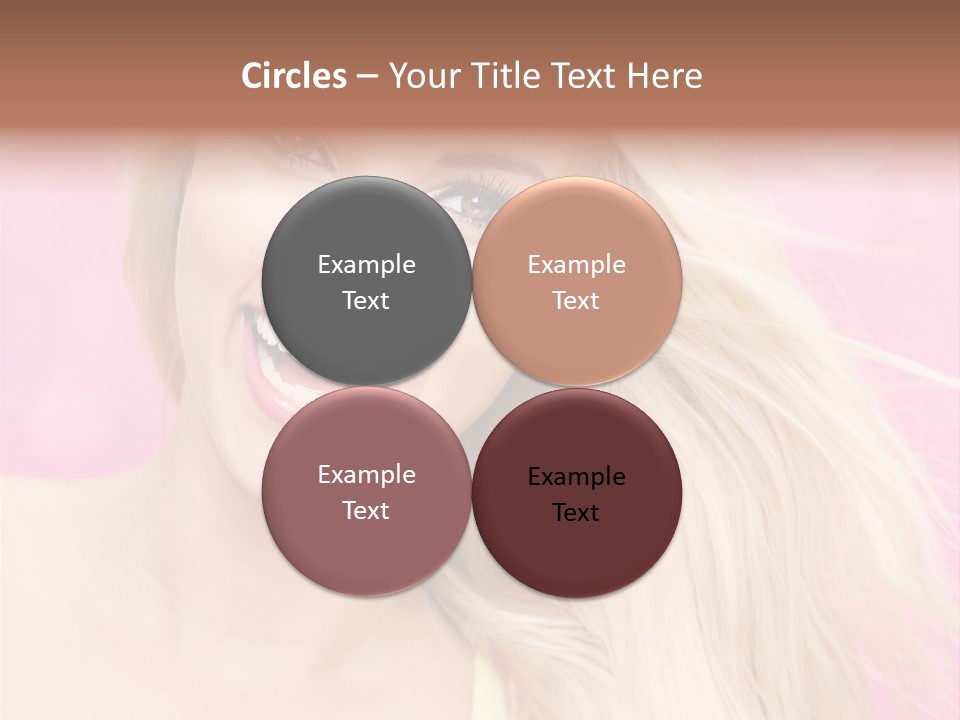 A Woman With Blonde Hair Is Smiling For The Camera PowerPoint Template