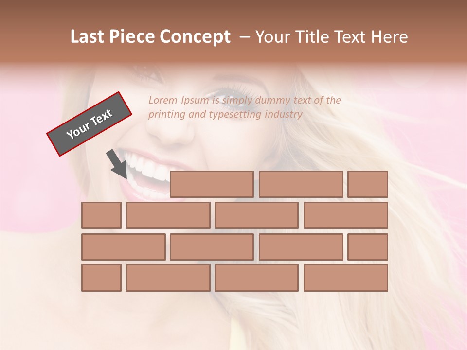 A Woman With Blonde Hair Is Smiling For The Camera PowerPoint Template