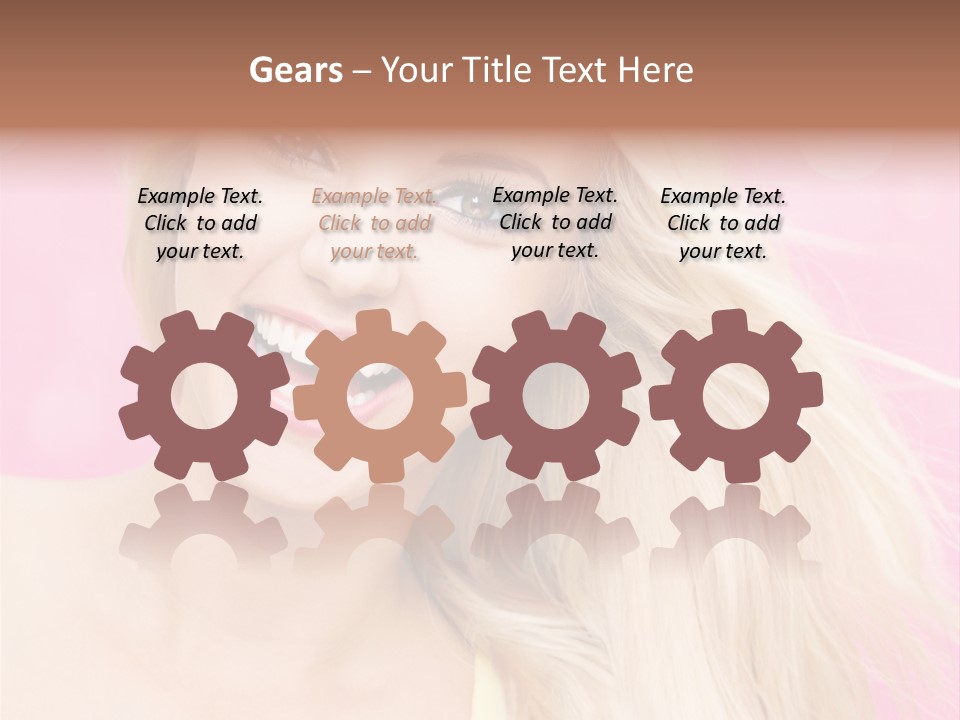 A Woman With Blonde Hair Is Smiling For The Camera PowerPoint Template