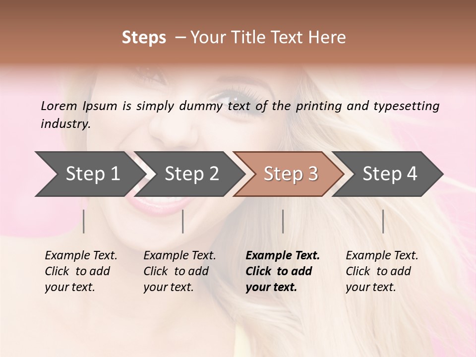 A Woman With Blonde Hair Is Smiling For The Camera PowerPoint Template