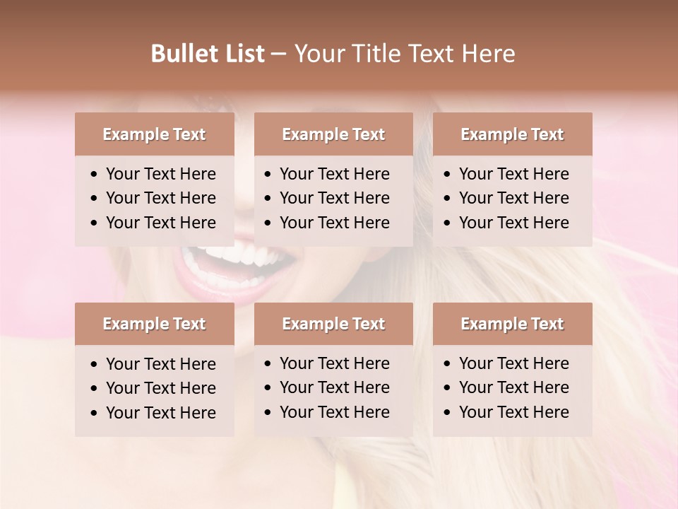 A Woman With Blonde Hair Is Smiling For The Camera PowerPoint Template
