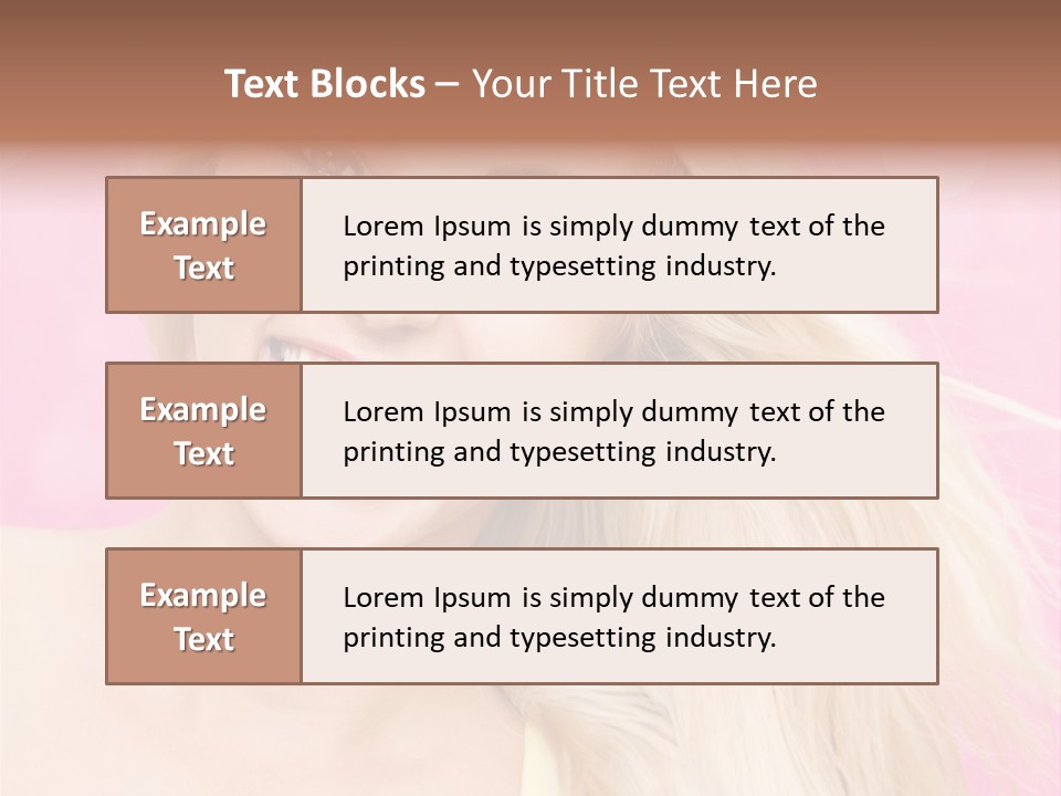 A Woman With Blonde Hair Is Smiling For The Camera PowerPoint Template