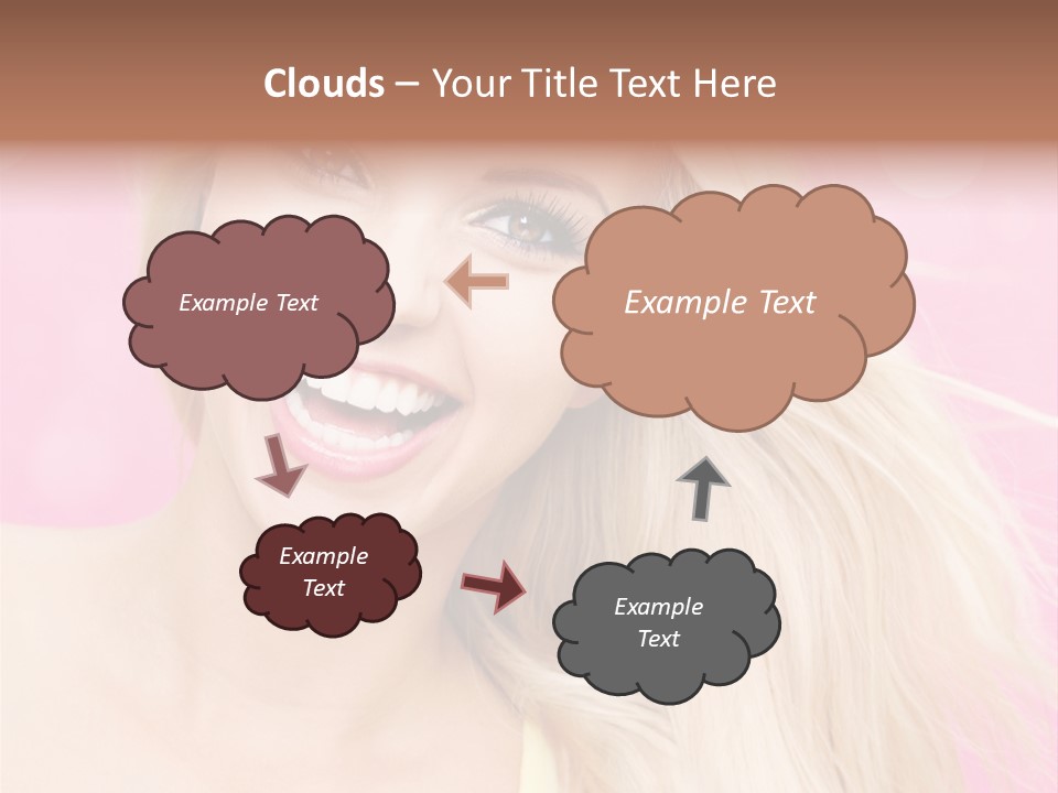 A Woman With Blonde Hair Is Smiling For The Camera PowerPoint Template
