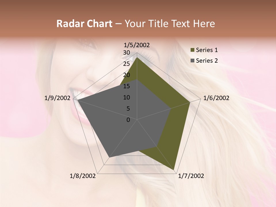 A Woman With Blonde Hair Is Smiling For The Camera PowerPoint Template